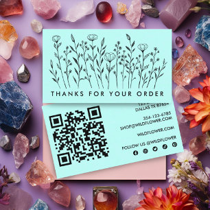 BESTEL BEDANKT Wildbloemen QR Code Social Iconen Visitekaartje