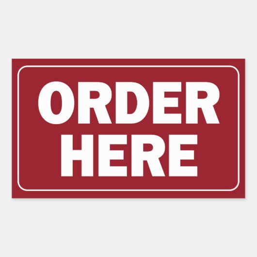 Bestel Hier teken voor restaurant of bedrijf Rechthoekige Sticker (Voorkant)