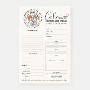 Bestelformulier voor banketbakkerijwinkel voor cak post-it® notes