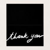 Bestellen Bedankt Aangepast Script Zwart Wit Gevou Visitekaartjes (Buitenkant ongevouwen)