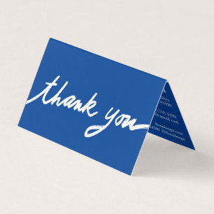 Bestellen Bedankt Script Blue Social Iconen QR gev Visitekaartjes