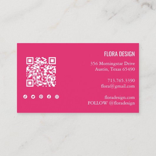 Bestellen Dank u aangepaste script QR code sociale Visitekaartje (Achterkant)