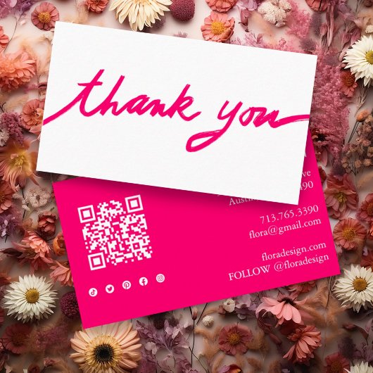 Bestellen Dank u aangepaste script QR code sociale Visitekaartje