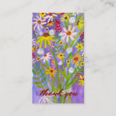 Bestellen DANK U Waterverf Daisy Bouquet QR Code Visitekaartje (Voorkant)