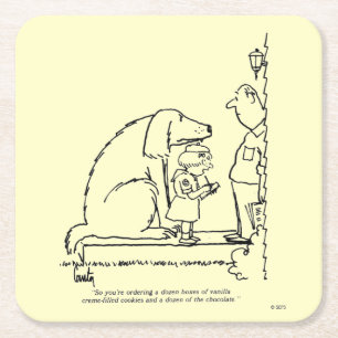 Bestellen van koekjes vierkante kartonnen onderzetter