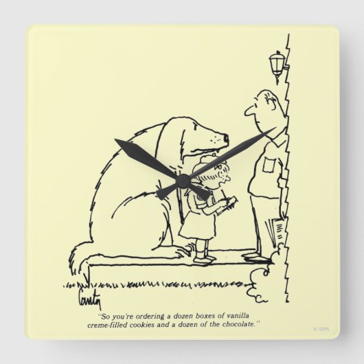 Bestellen van koekjes vierkante klok (Voorkant)