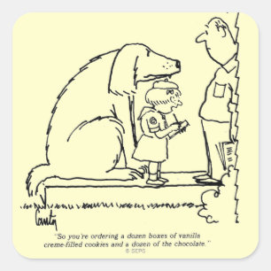Bestellen van koekjes vierkante sticker