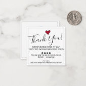 Bestelling Hartelijk dank voor aankoop van mijn da Notitiekaartje (Voorkant / Achterkant in situ)