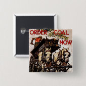 Bestelling nu steenkool vierkante button 5,1 cm (Voorkant /achterkant)