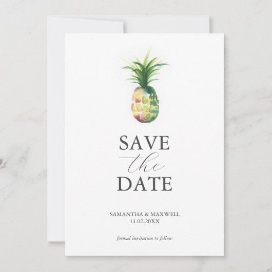 Bestemming Bruiloft Bewaar de datum Tropisch Save The Date (Voorkant)