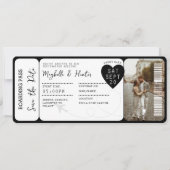 Bestemming Bruiloft Boarding Pass Ticket QR Code Kaart (Voorkant)