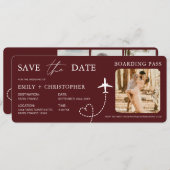 Bestemming Bruiloft Boarding Pass Vliegticket (Voorkant / Achterkant)