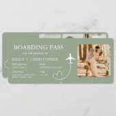 Bestemming Bruiloft Boarding Pass Vliegticket (Voorkant / Achterkant)