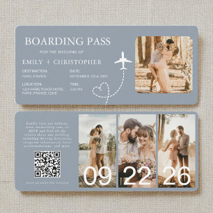 Bestemming Bruiloft Boarding Pass Vliegticket
