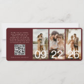 Bestemming Bruiloft Boarding Pass Vliegticket (Achterkant)