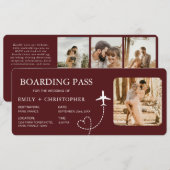 Bestemming Bruiloft Boarding Pass Vliegticket (Voorkant / Achterkant)