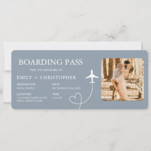 Bestemming Bruiloft Boarding Pass Vliegticket