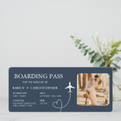 Bestemming Bruiloft Boarding Pass Vliegticket (Staand voorkant)
