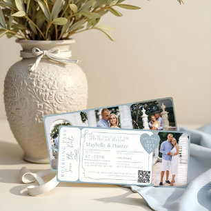 Bestemming Bruiloft Boarding Pass Vliegticket Kaart