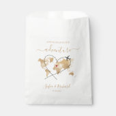 Bestemming Bruiloft Gouden Wereldkaart Welkomstbor Bedankzakje (Voorkant)