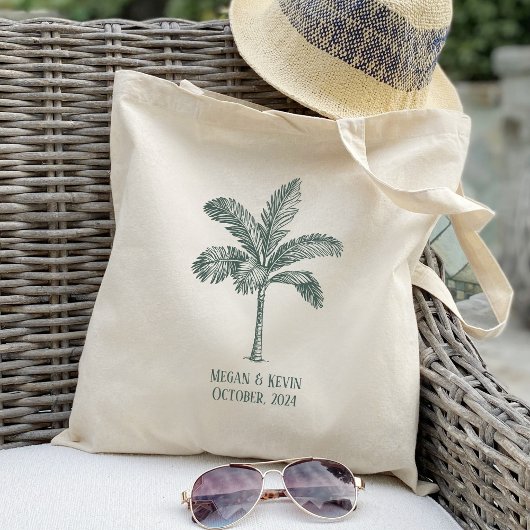 Bestemming Bruiloft Kleurrijke Palm Tree Tote Bag