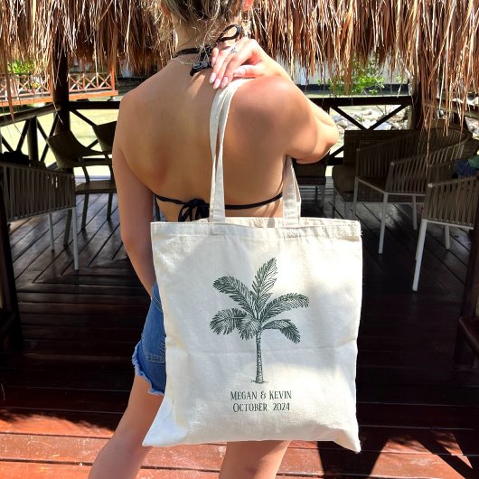 Bestemming Bruiloft Kleurrijke Palm Tree Tote Bag