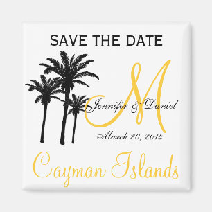 Bestemming Bruiloft Monogram Save the Date Magnete Magneet