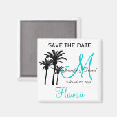 Bestemming Bruiloft Monogram Save the Date Magnete Magneet (Voorkant / Achterkant)