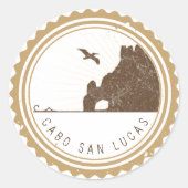 Bestemming Bruiloft | Paspoort | Cabo San Lucas Ronde Sticker (Voorkant)