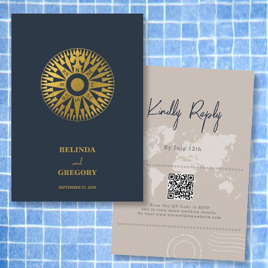 Bestemming Bruiloft Paspoort Kompas Bruiloft Informatiekaartje