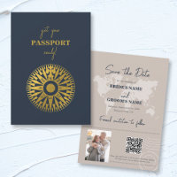 Bestemming Bruiloft Paspoort Kompas Bruiloft