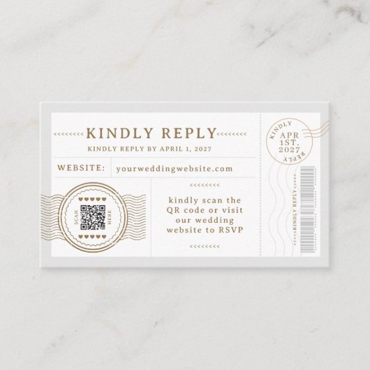 Bestemming Bruiloft Reizen Thema QR Code RSVP Informatiekaartje (Voorkant)