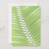 Bestemming Bruiloft Strand Tropische Palmboom Blad Kaart (Achterkant)