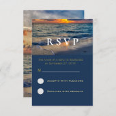 Bestemming Bruiloft Sunny Skies Bruiloft RSVP Kaar (Voorkant / Achterkant)