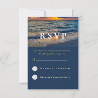 Bestemming Bruiloft Sunny Skies Bruiloft RSVP Kaar Kaartje