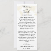 Bestemming bruiloft Welkom & Dank u Tafel Kaart (Voorkant)