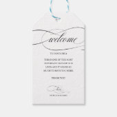 Bestemming Bruiloft Welkom Dank u Zwart Script Cadeaulabel (Voorkant)