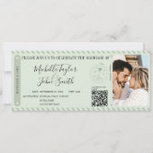 Bestemming Bruiloft Wijze Boarding Pass QR-code Kaart (Voorkant)