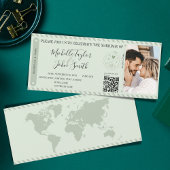 Bestemming Bruiloft Wijze Boarding Pass QR-code Kaart