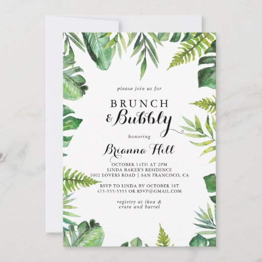 Bestemming Brunch en Bubbly Vrijgezellenfeest Kaart (Voorkant)