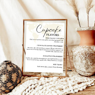 Bestemming Cupcake bruiloft menu dessert teken Poster