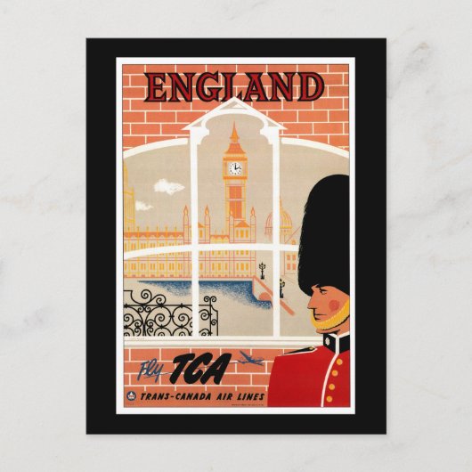 Bestemming: England Travel Poster Briefkaart (Voorkant)