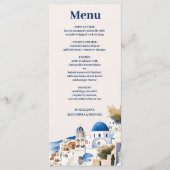Bestemming Griekenland Santorini Bruiloft Menu (Voorkant)