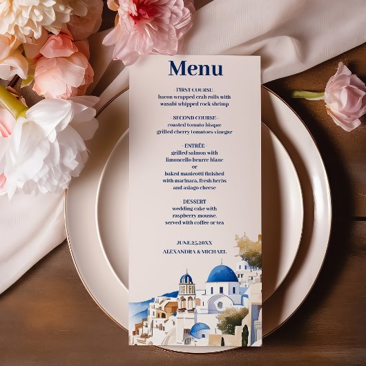 Bestemming Griekenland Santorini Bruiloft Menu
