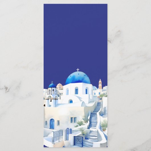 Bestemming Griekenland Santorini Bruiloft Menu (Achterkant)