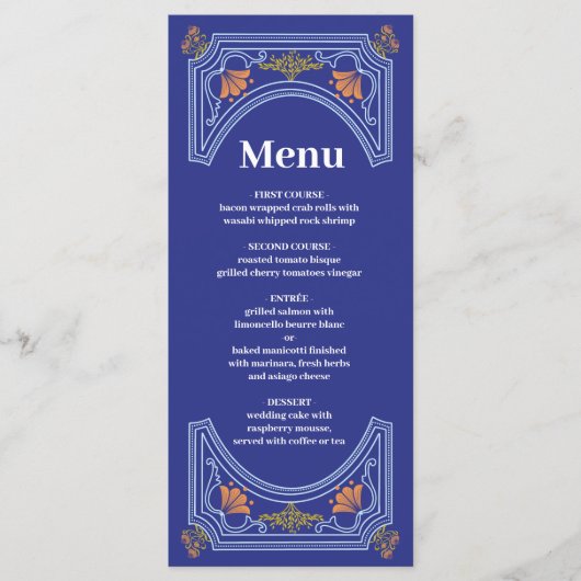 Bestemming Griekenland Santorini Bruiloft Menu (Voorkant)