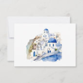 Bestemming Griekenland Santorini Bruiloft RSVP Kaartje (Achterkant)