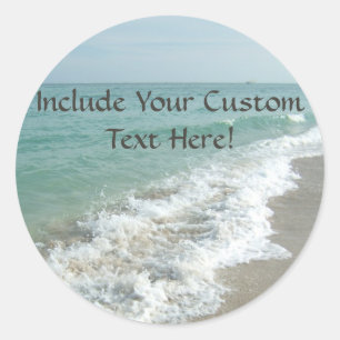 Bestemming Huwelijk Ocean Waves Envelop afdichting Ronde Sticker