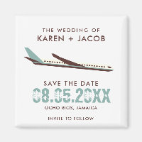 Bestemming Huwelijk Vliegtuig Save the Date