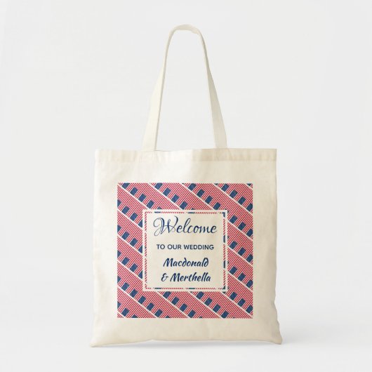 Bestemming Huwelijk Welkom USA America Custom Tote Bag (Voorkant)